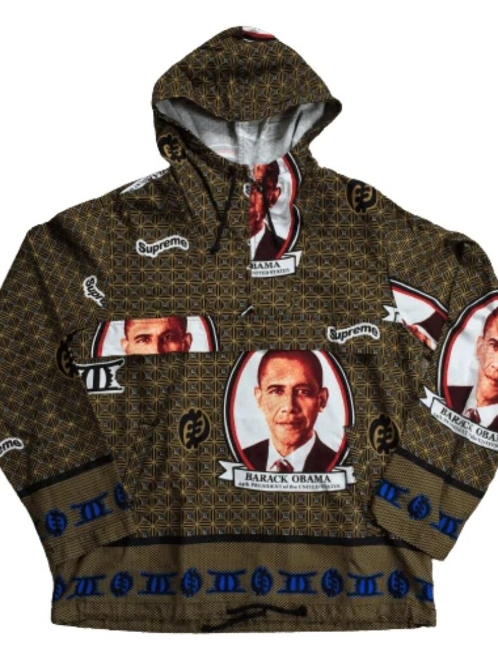 Supreme Obama Anorak Jacket Green Size M SS 2017 Spring Summer New Never Worn